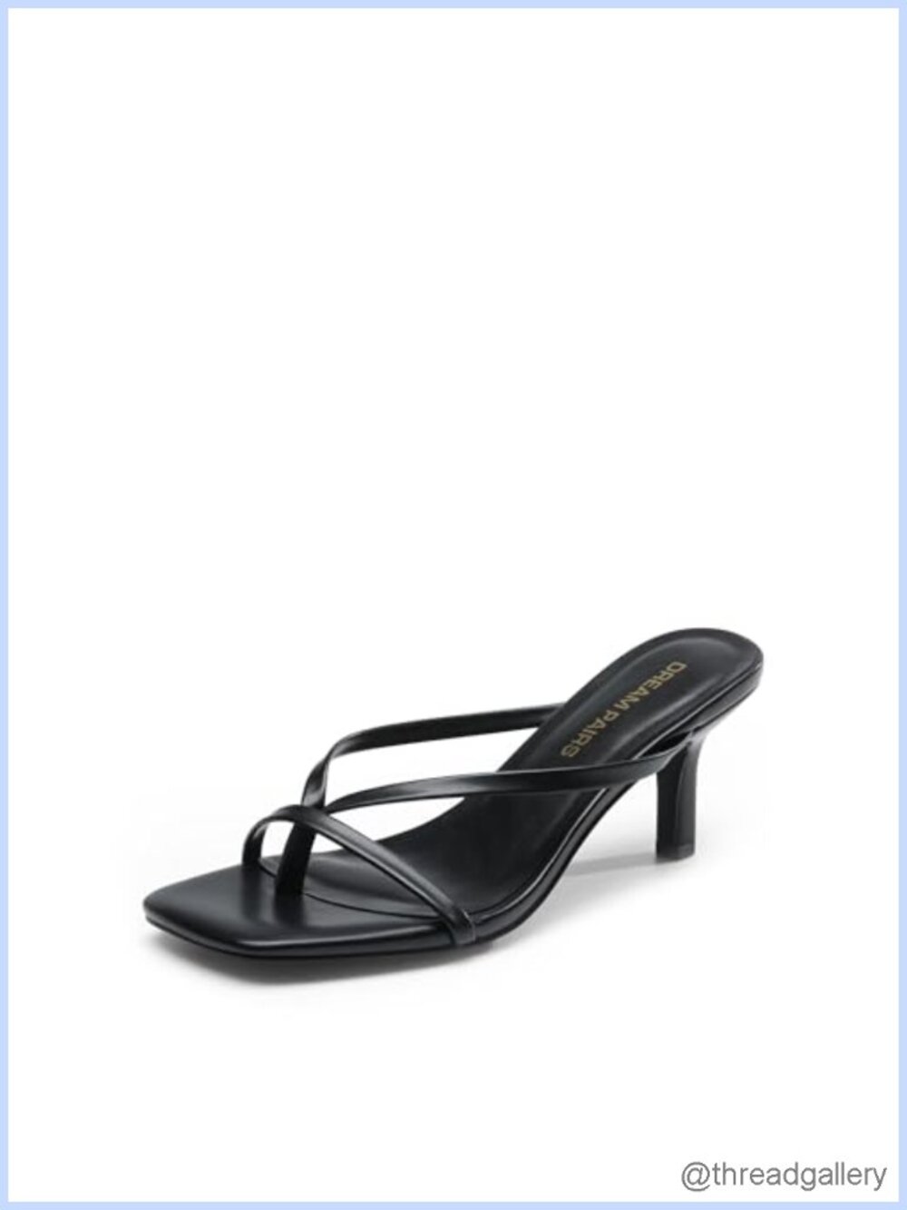 Women's Kitten Heel Thong Sandals Faux Leather Dressy Flip Flops